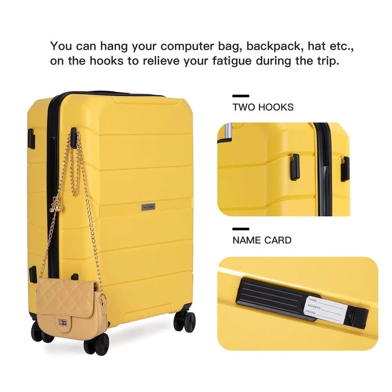 3PCS Suitcase Luggage Sets with TSA Lock and Spinner Wheels(20"/24"/28")
