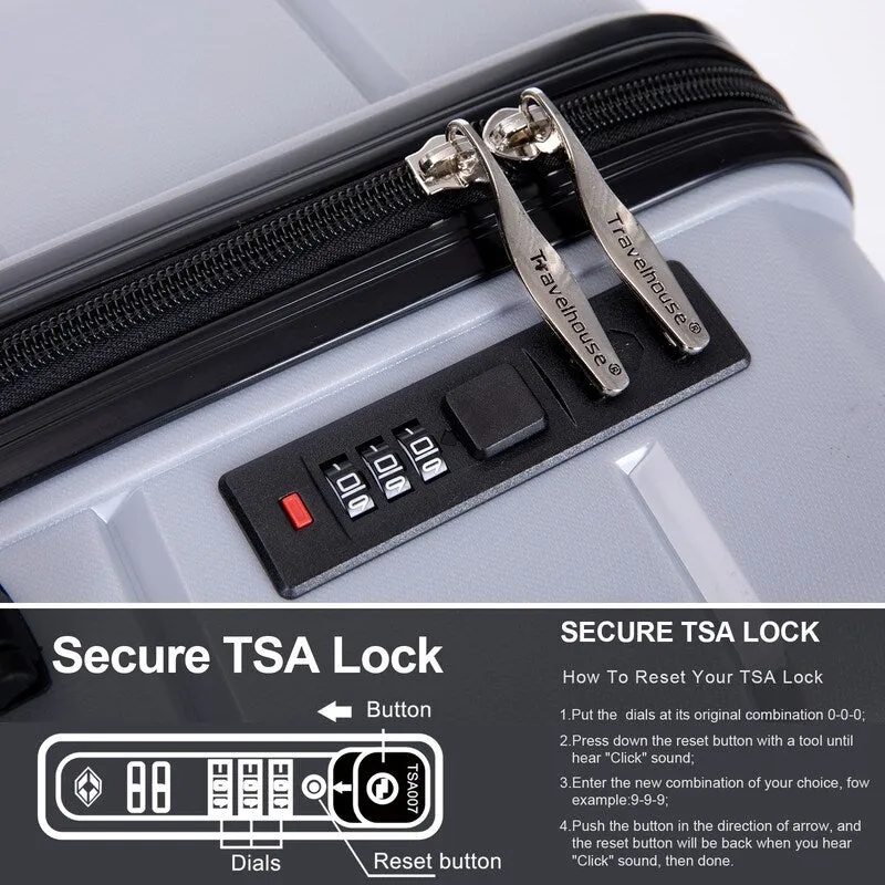 3PCS Suitcase Luggage Sets with TSA Lock and Spinner Wheels(20"/24"/28")