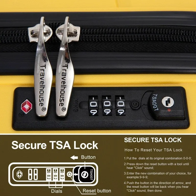 3PCS Suitcase Luggage Sets with TSA Lock and Spinner Wheels(20"/24"/28")