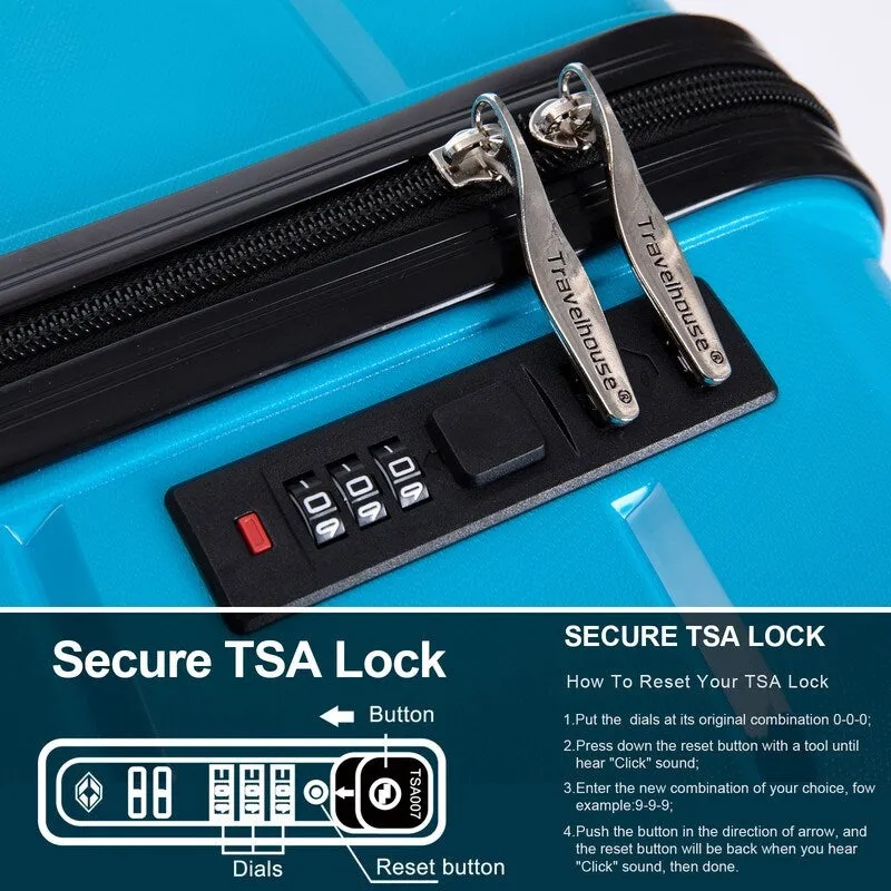 3PCS Suitcase Luggage Sets with TSA Lock and Spinner Wheels(20"/24"/28")