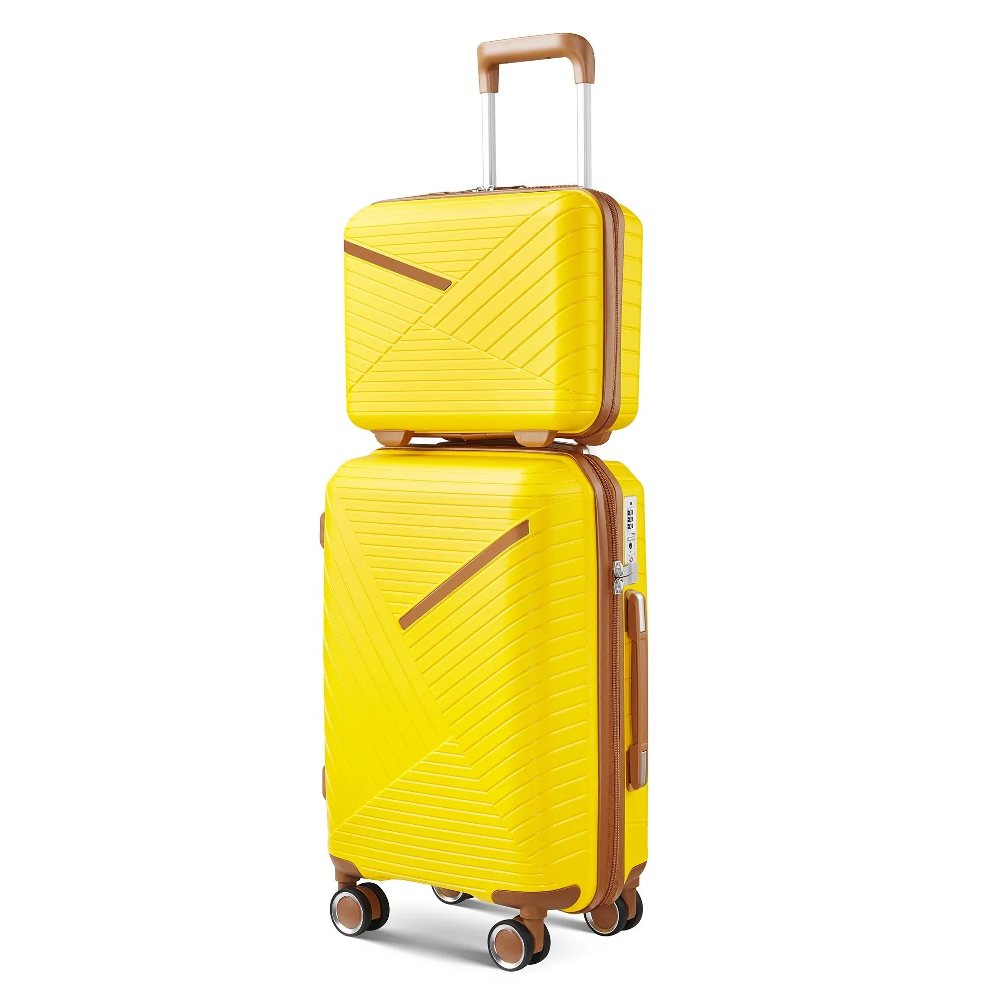 4 Piece Expandable Suitcase with 360 Degrees Spinner Wheels, Lightweight Luggage Sets with TSA Lock and Zipper