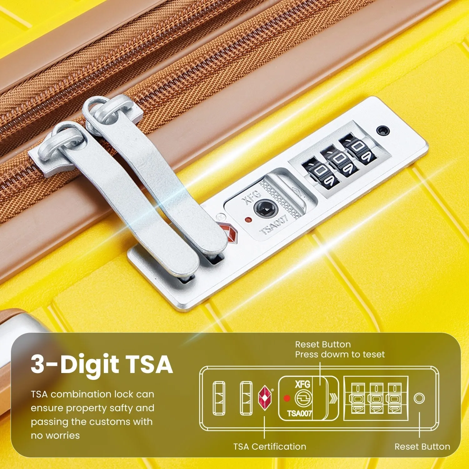 4 Piece Expandable Suitcase with 360 Degrees Spinner Wheels, Lightweight Luggage Sets with TSA Lock and Zipper