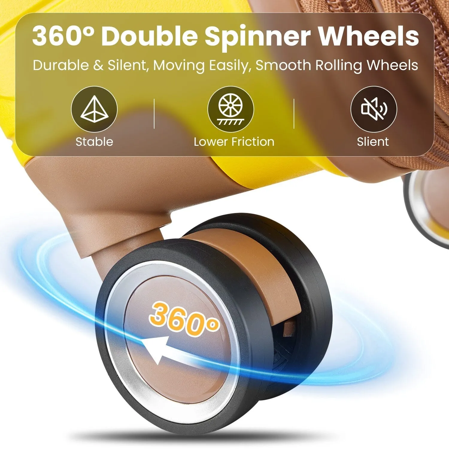 4 Piece Expandable Suitcase with 360 Degrees Spinner Wheels, Lightweight Luggage Sets with TSA Lock and Zipper