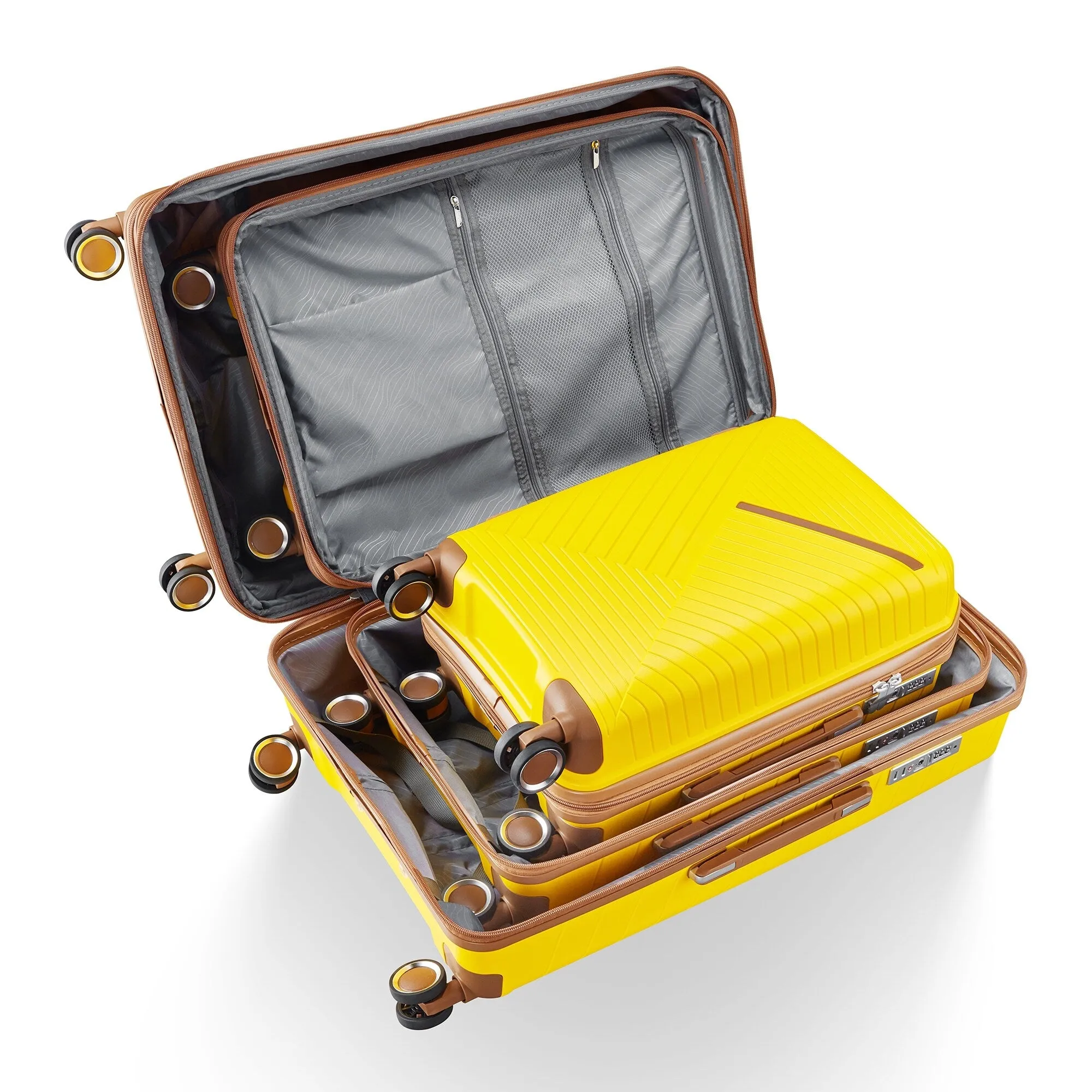 4 Piece Expandable Suitcase with 360 Degrees Spinner Wheels, Lightweight Luggage Sets with TSA Lock and Zipper