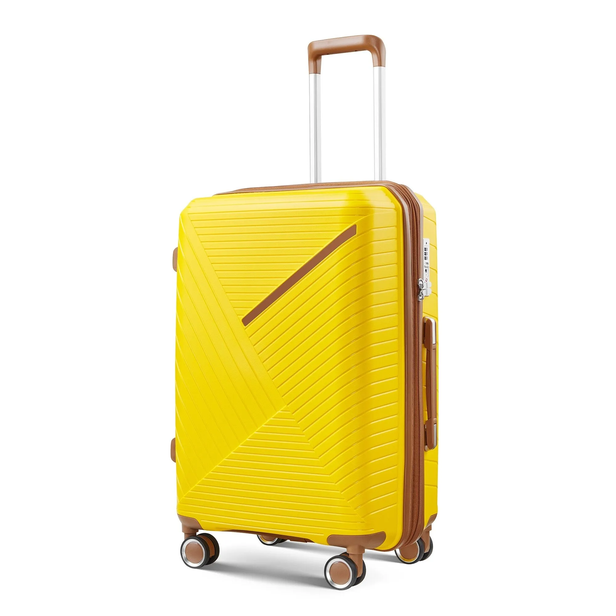 4 Piece Expandable Suitcase with 360 Degrees Spinner Wheels, Lightweight Luggage Sets with TSA Lock and Zipper