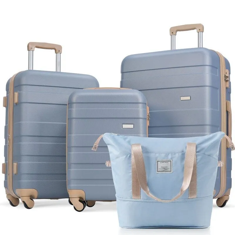 4PCS ABS Durable Suitcase Luggage Set with Travel Bag
