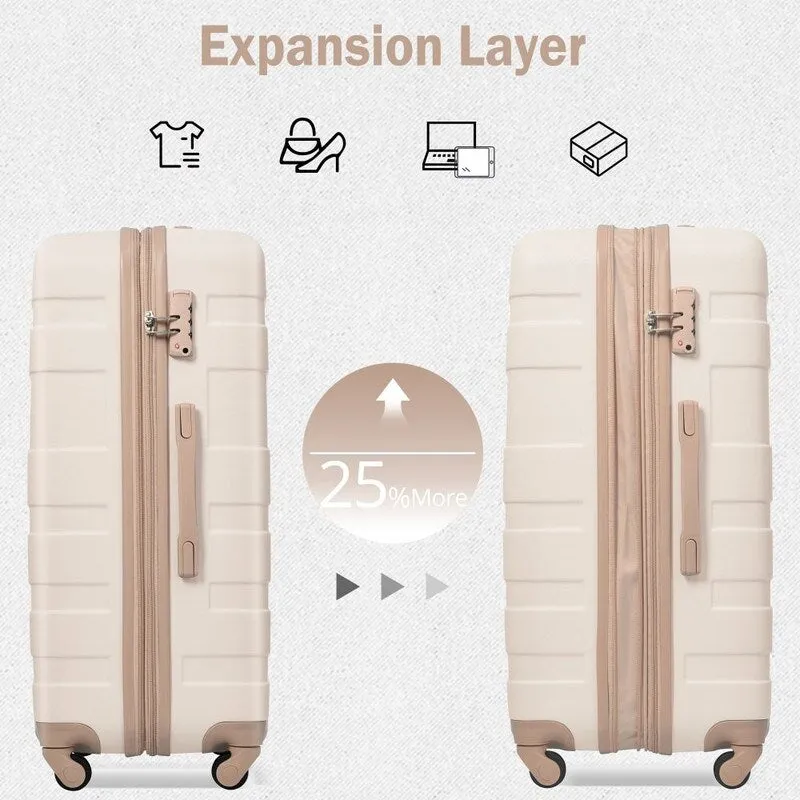 4PCS ABS Durable Suitcase Luggage Set with Travel Bag