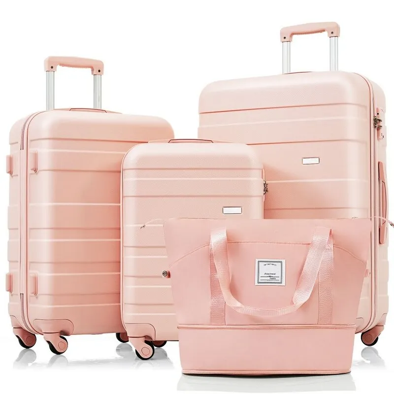 4PCS ABS Durable Suitcase Luggage Set with Travel Bag