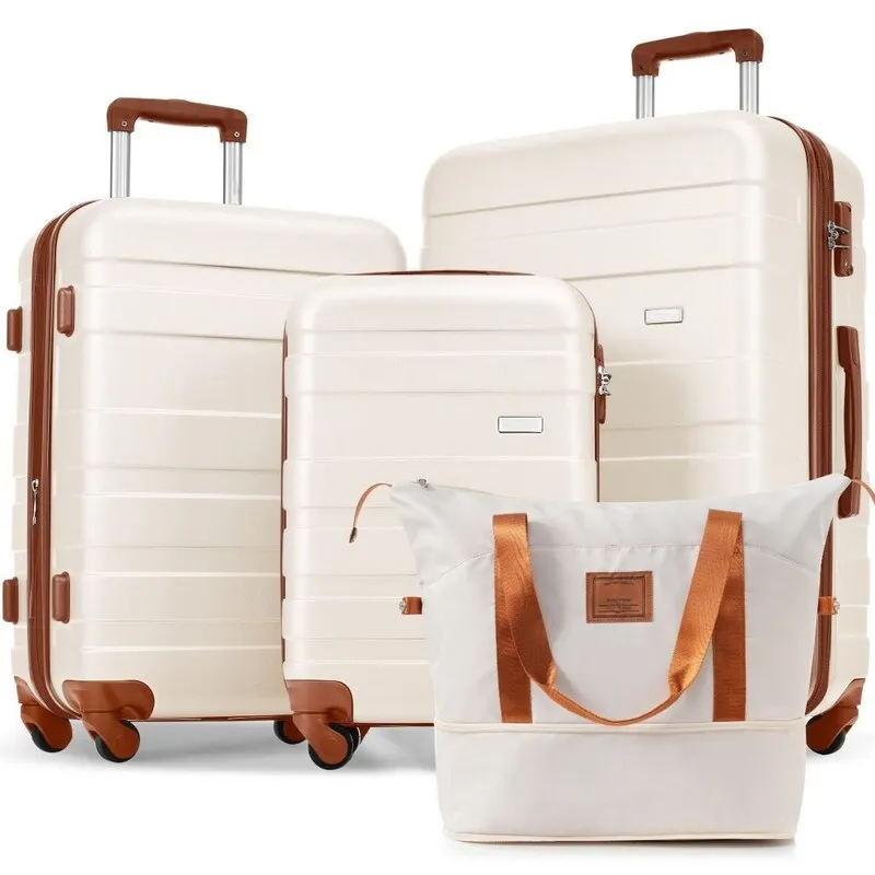 4PCS ABS Durable Suitcase Luggage Set with Travel Bag