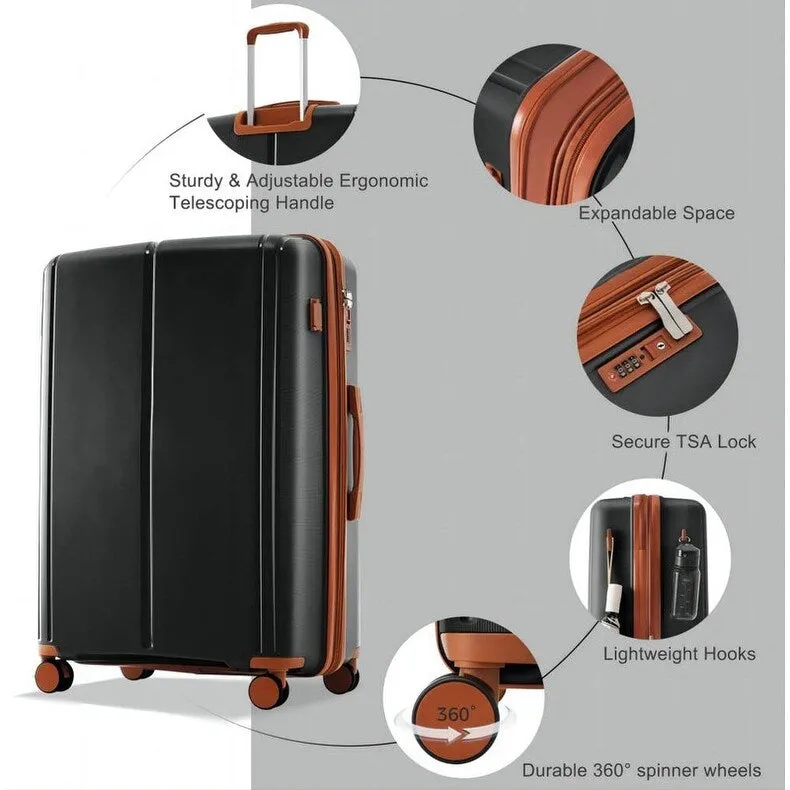 4PCS ABS Durable Suitcase Luggage Set with Travel Bag