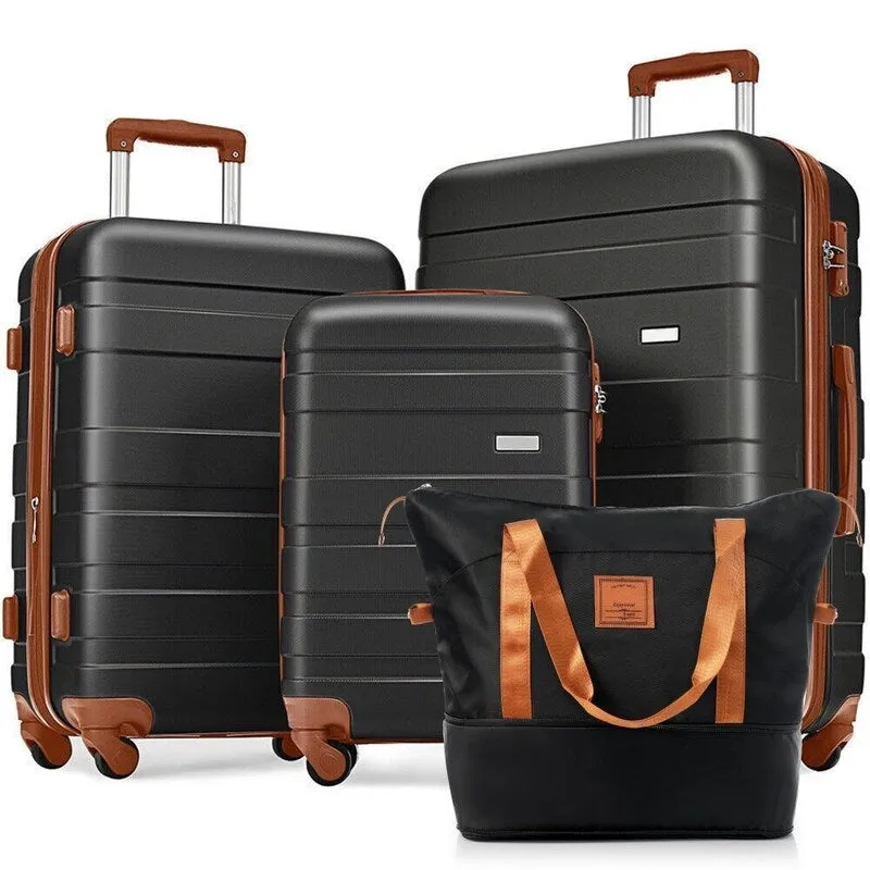 4PCS ABS Durable Suitcase Luggage Set with Travel Bag