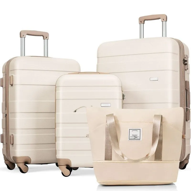 4PCS ABS Durable Suitcase Luggage Set with Travel Bag