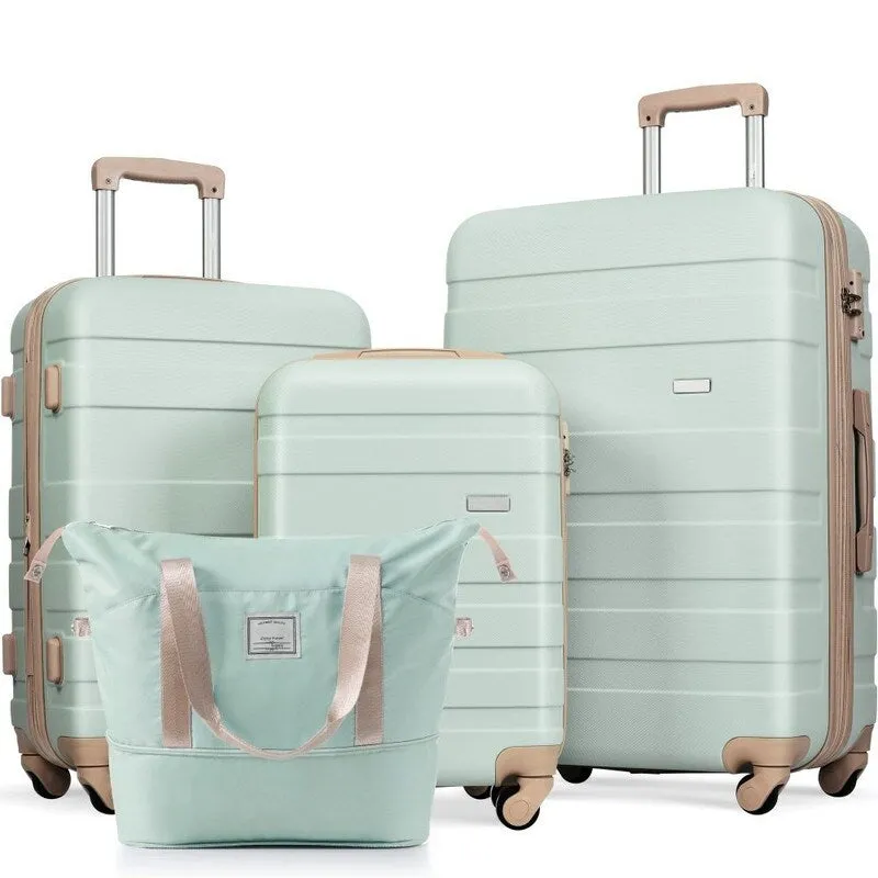 4PCS ABS Durable Suitcase Luggage Set with Travel Bag