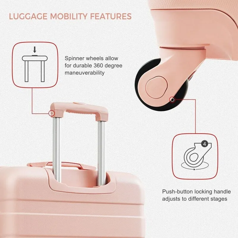 4PCS ABS Durable Suitcase Luggage Set with Travel Bag