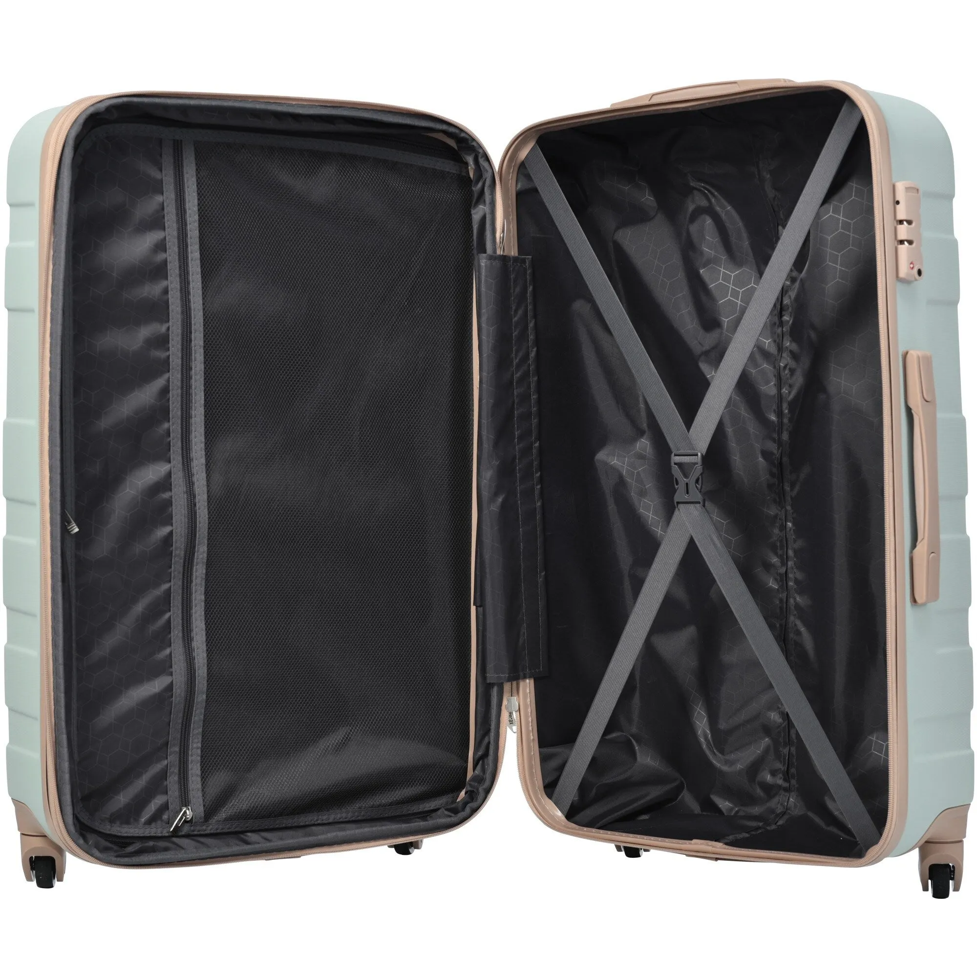 ABS Expandable Suitcase with Spinner Wheels and Travel Bag, 4 Piece Luggage Sets with TSA Lock and Pockets