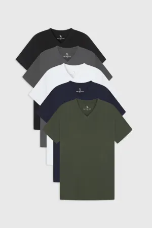 Athletic Fit Foundation V-Neck 5-Pack