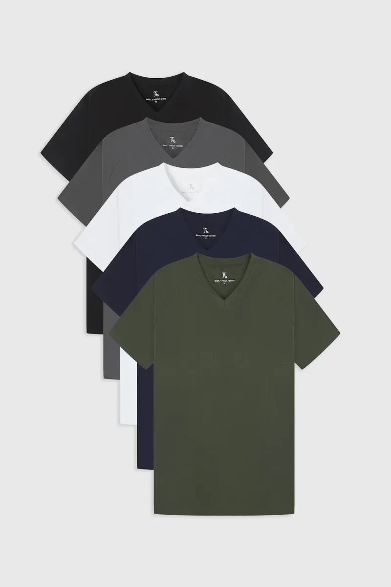 Athletic Fit Foundation V-Neck 5-Pack