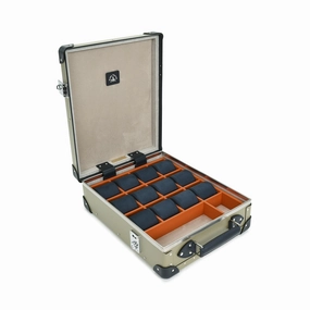 Centenary · 12-Slot Watch Case | Olive/Navy