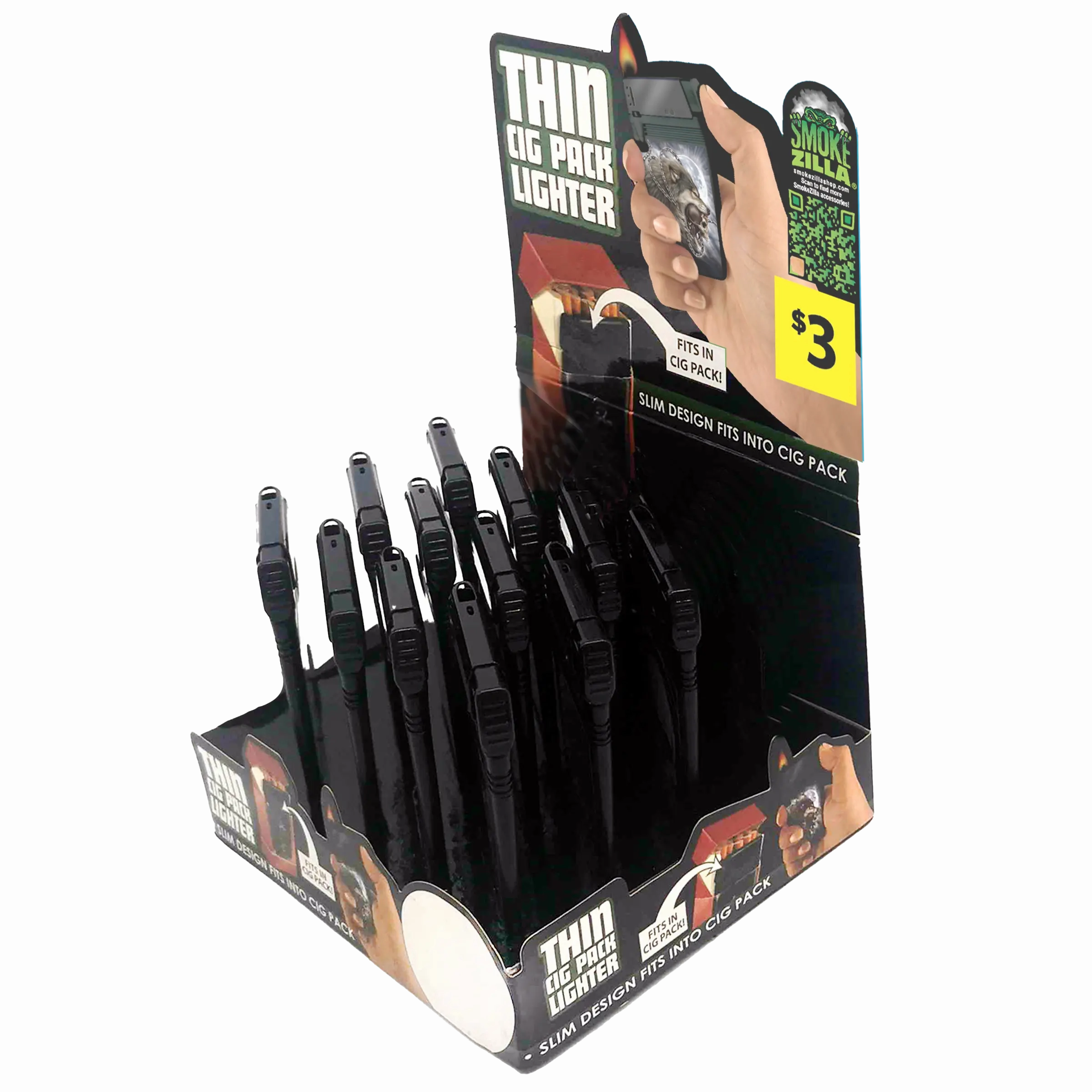 Cigarette Pack Thin Lighter - 12 Pieces Per Retail Ready Display 41474