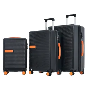Contrast Color 3 Piece Luggage Set Hardside Spinner Suitcase with TSA Lock 20" 24' 28"
