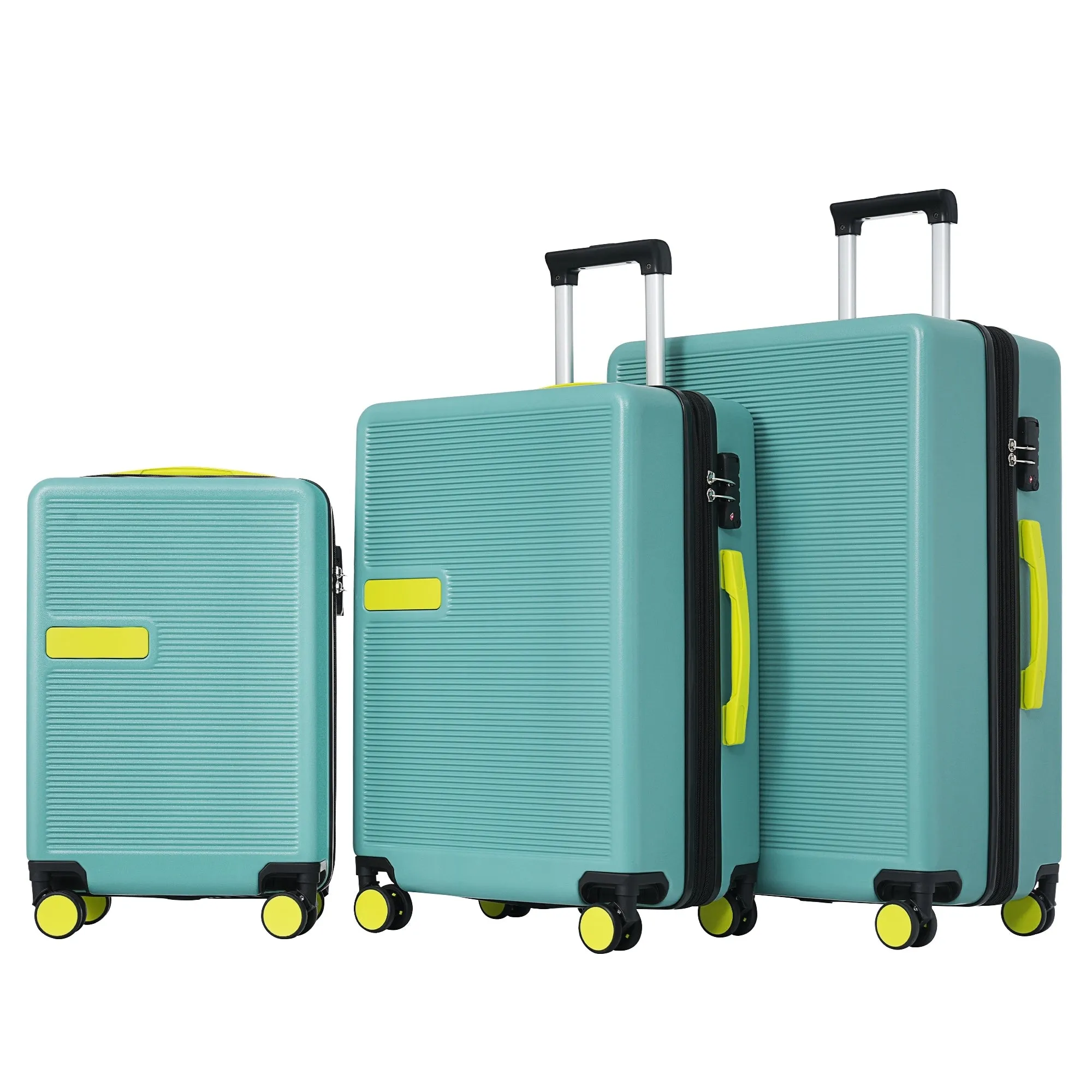 Contrast Color 3 Piece Luggage Set Hardside Spinner Suitcase with TSA Lock 20" 24' 28"
