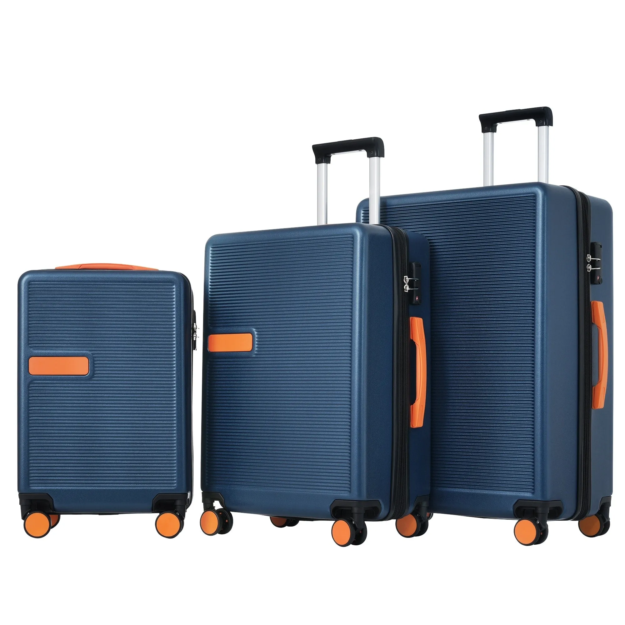 Contrast Color 3 Piece Luggage Set Hardside Spinner Suitcase with TSA Lock 20" 24' 28"