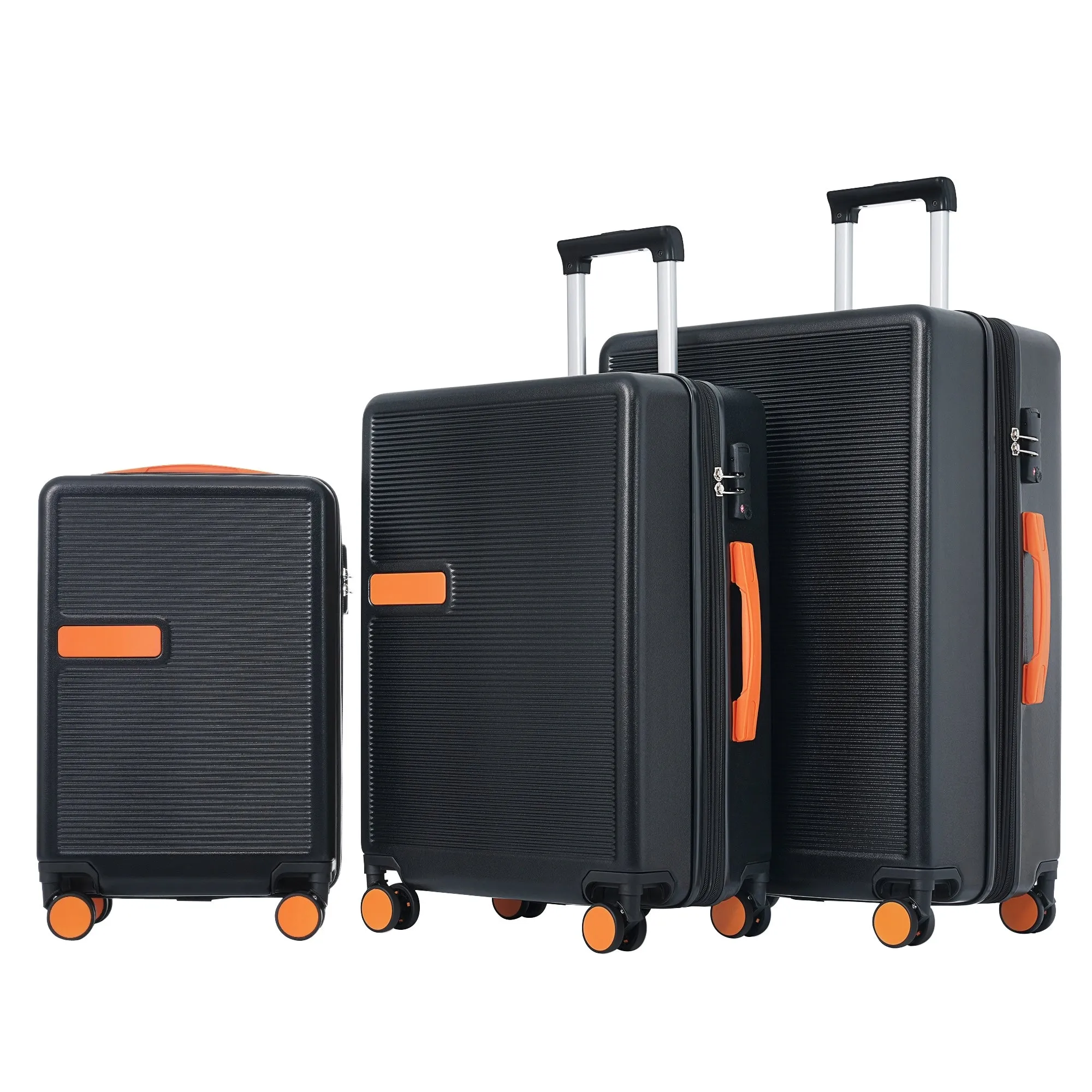 Contrast Color 3 Piece Luggage Set Hardside Spinner Suitcase with TSA Lock 20" 24' 28"