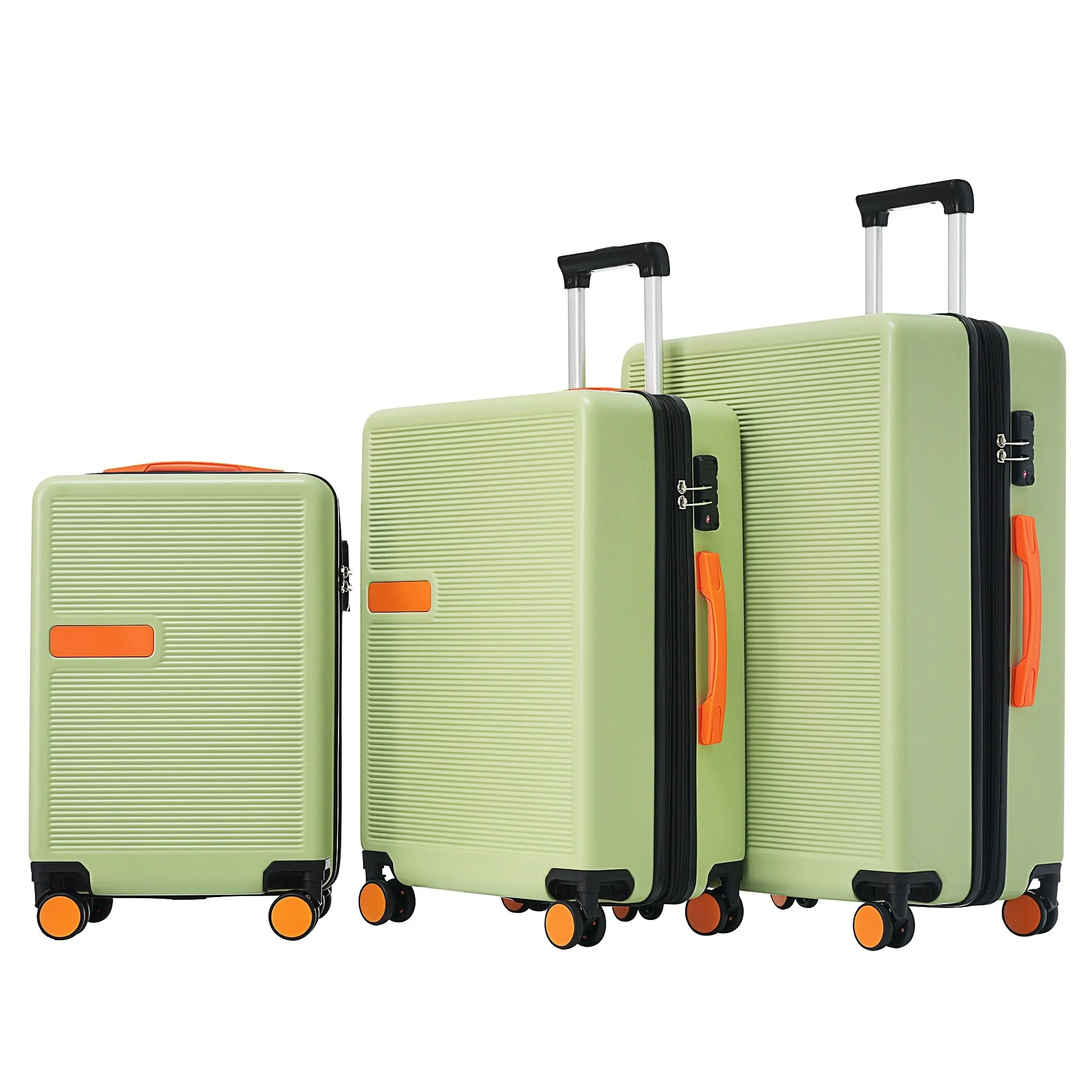 Contrast Color 3 Piece Luggage Set Hardside Spinner Suitcase with TSA Lock 20" 24' 28"