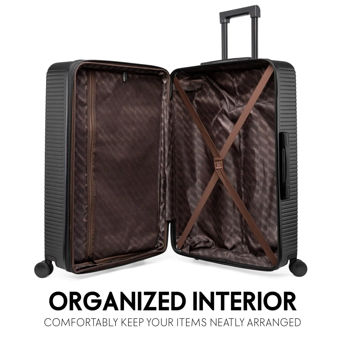 ELLE Passage 3 Piece Expandable Retro Spinner Luggage Set