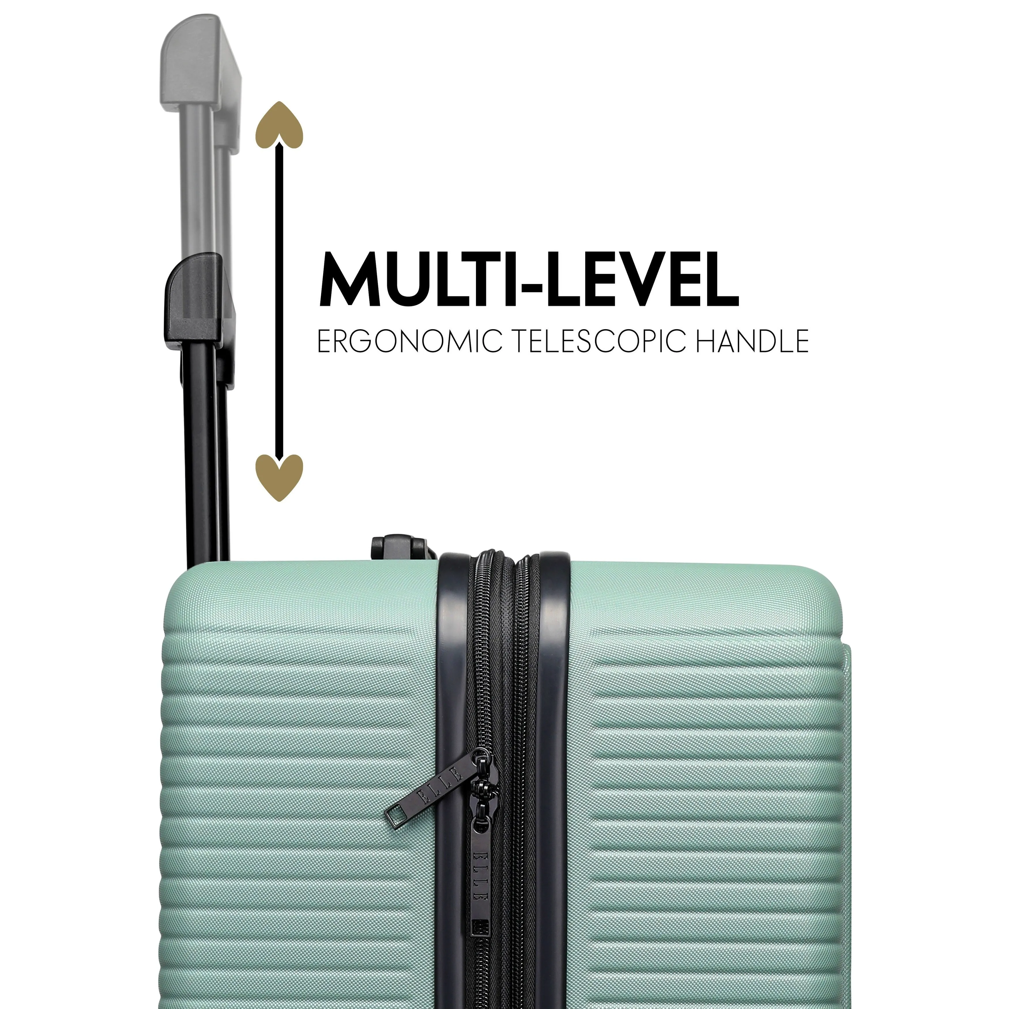 ELLE Passage 3 Piece Expandable Retro Spinner Luggage Set