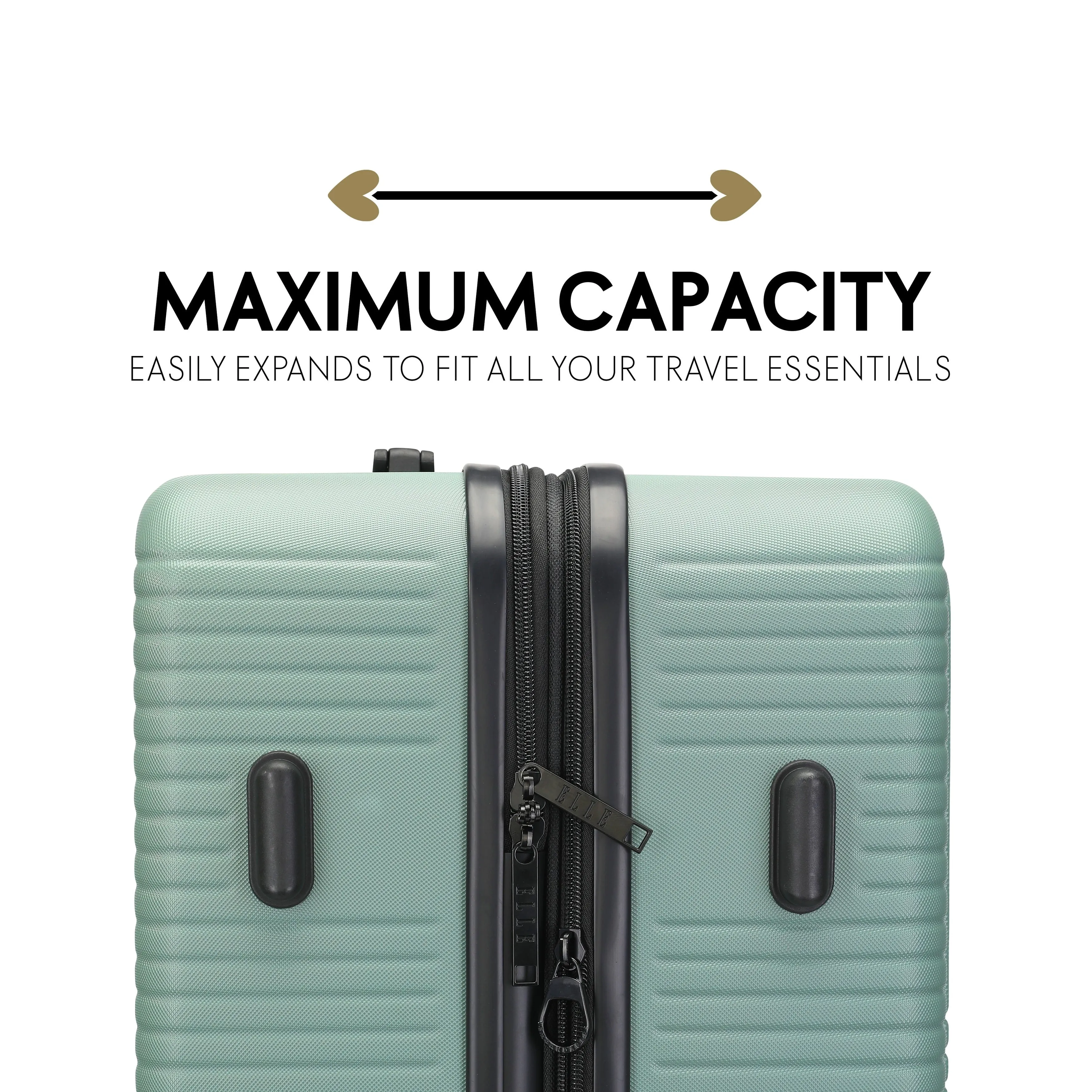 ELLE Passage 3 Piece Expandable Retro Spinner Luggage Set