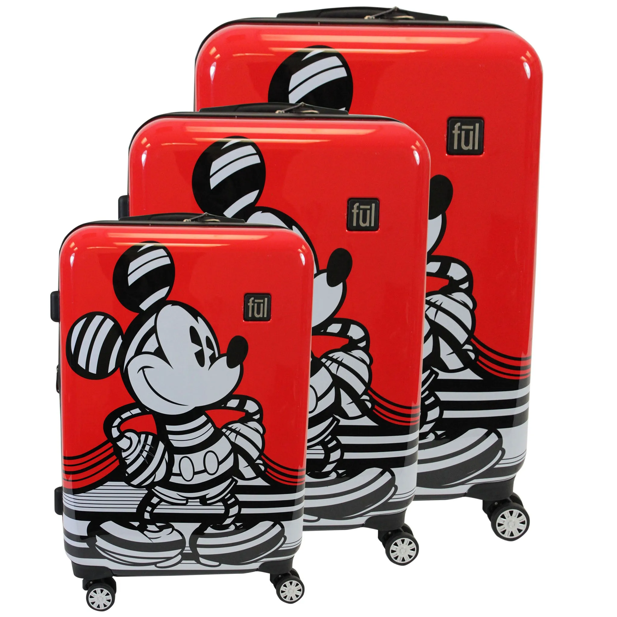 ful Disney Mickey Hardside 3-Piece Set: 21, 25, and 29" Suitcases