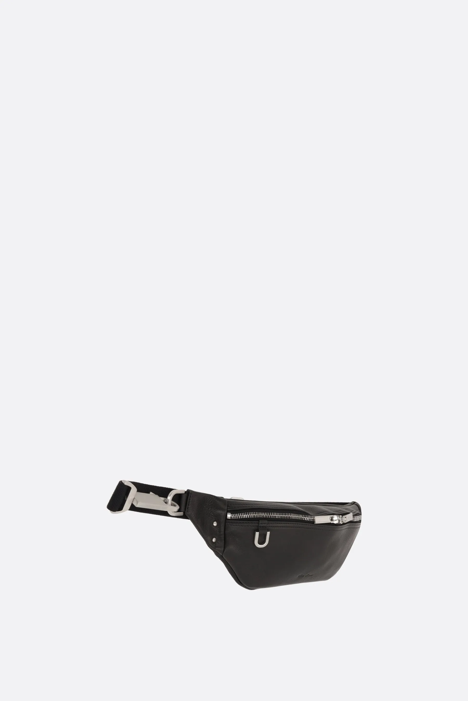Geo belt bag in grainy leather