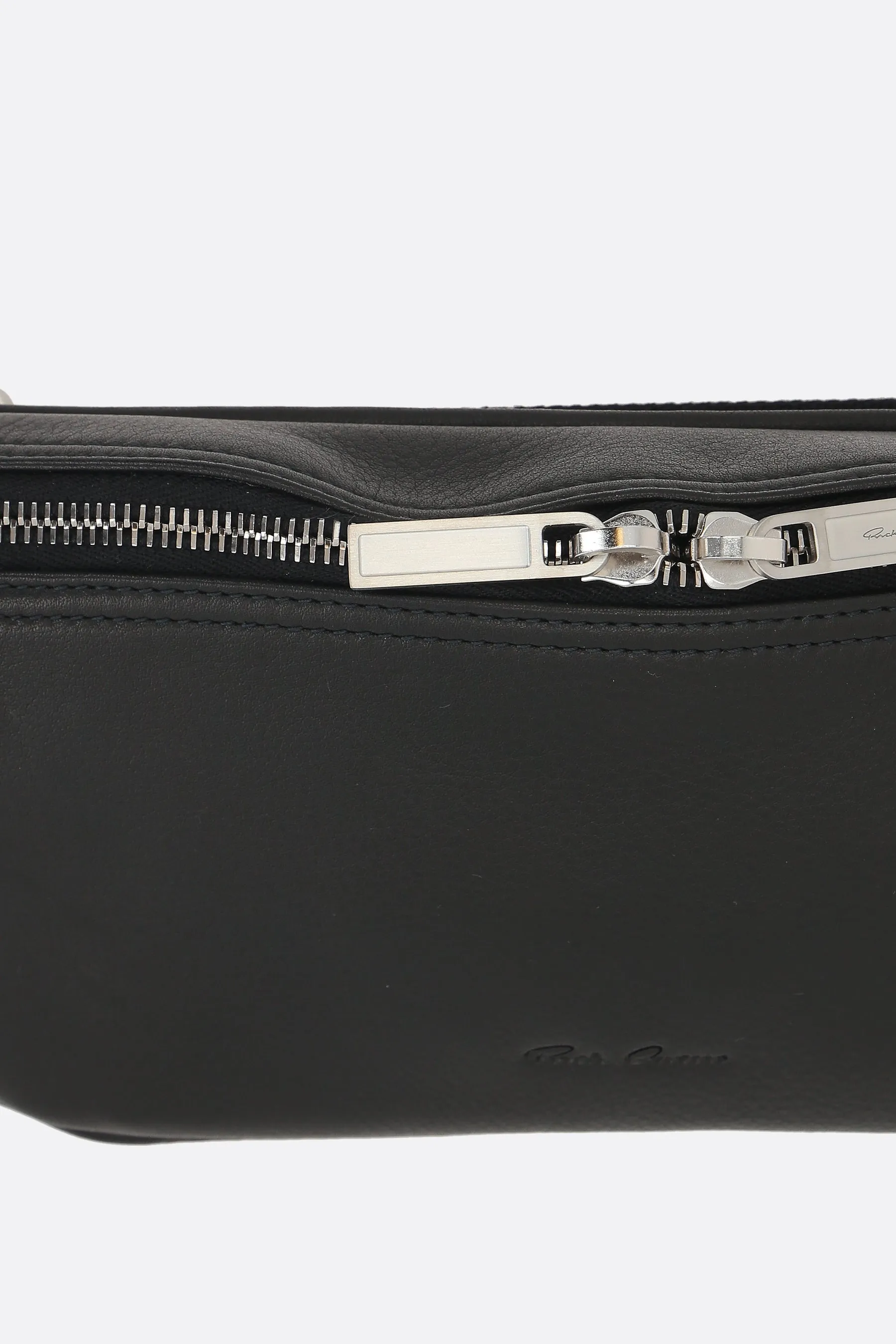 Geo belt bag in grainy leather
