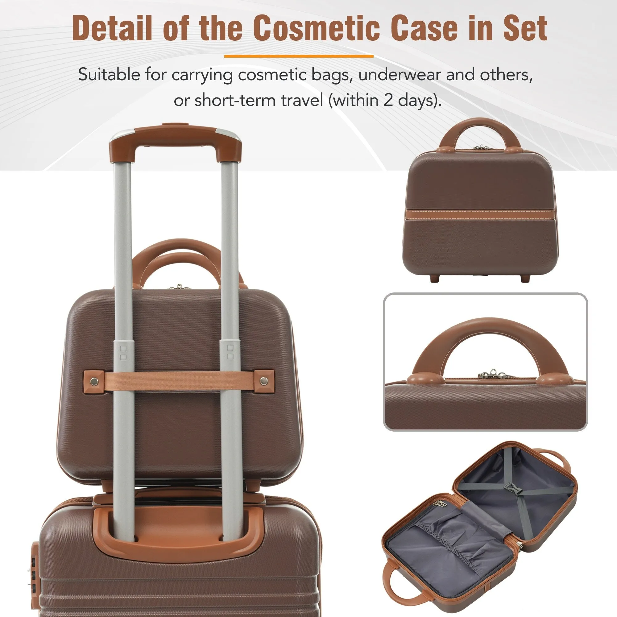 Hardshell 4 Pieces Luggage Sets with Cosmetic and TSA Lock, Lightweight Expandable Suitcase (20"/24"/28")
