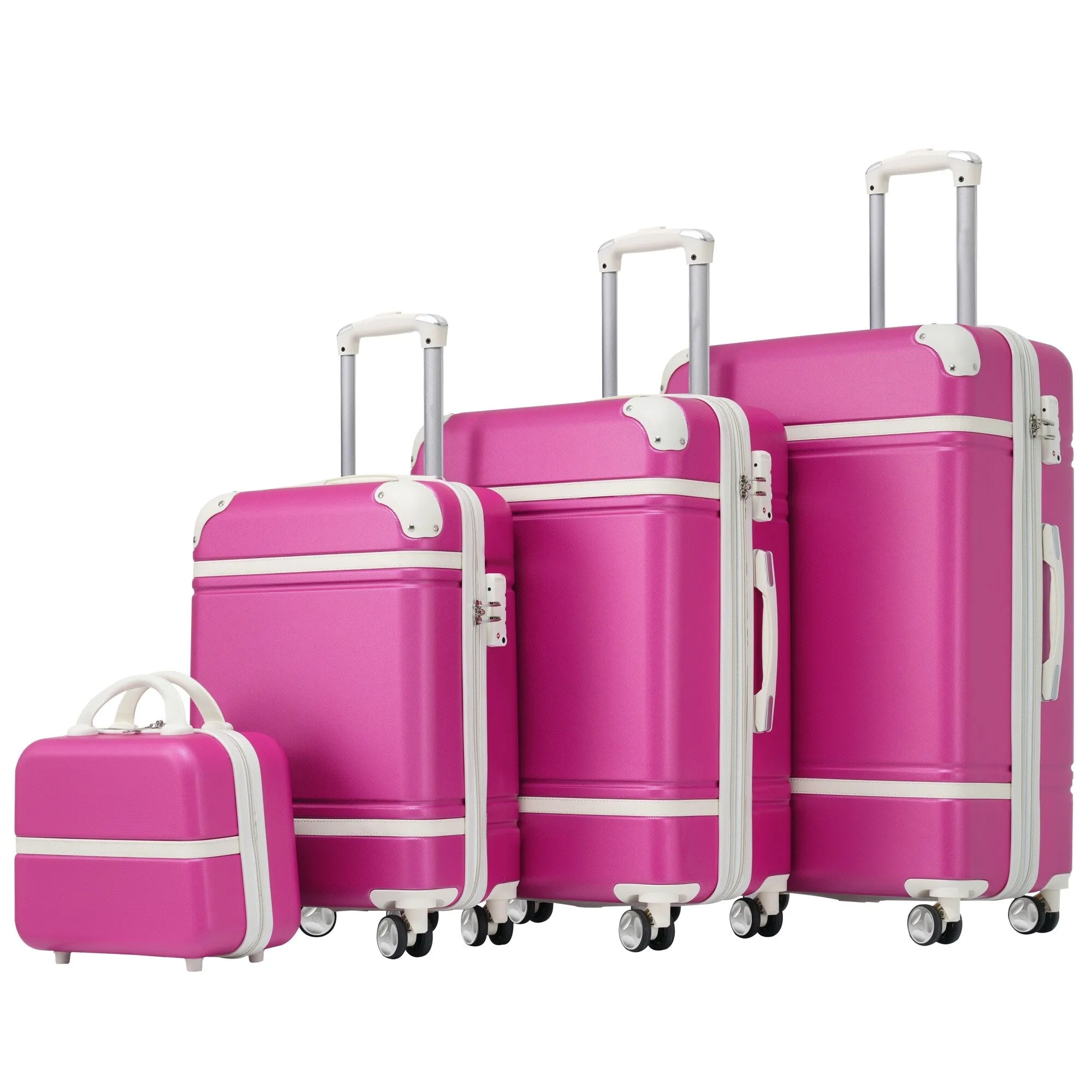 Hardshell 4 Pieces Luggage Sets with Cosmetic and TSA Lock, Lightweight Expandable Suitcase (20"/24"/28")