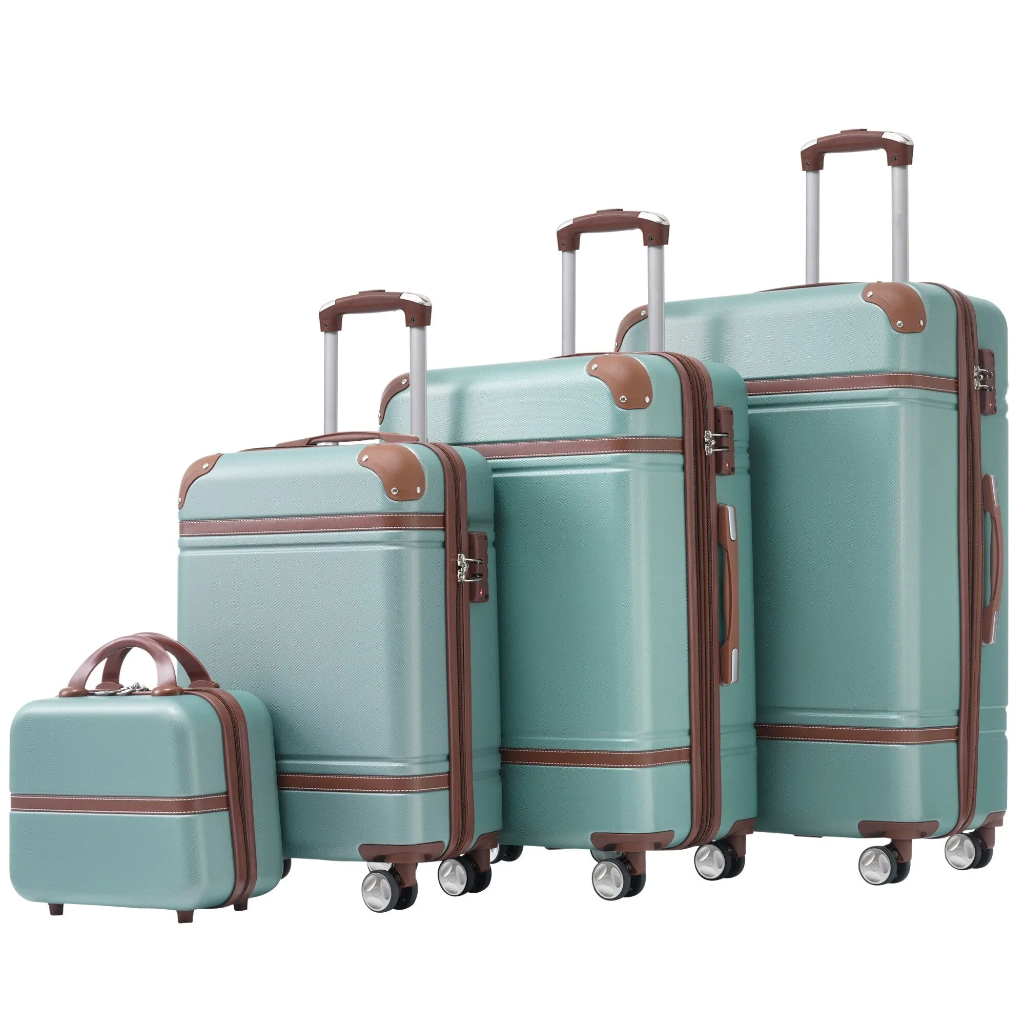 Hardshell 4 Pieces Luggage Sets with Cosmetic and TSA Lock, Lightweight Expandable Suitcase (20"/24"/28")