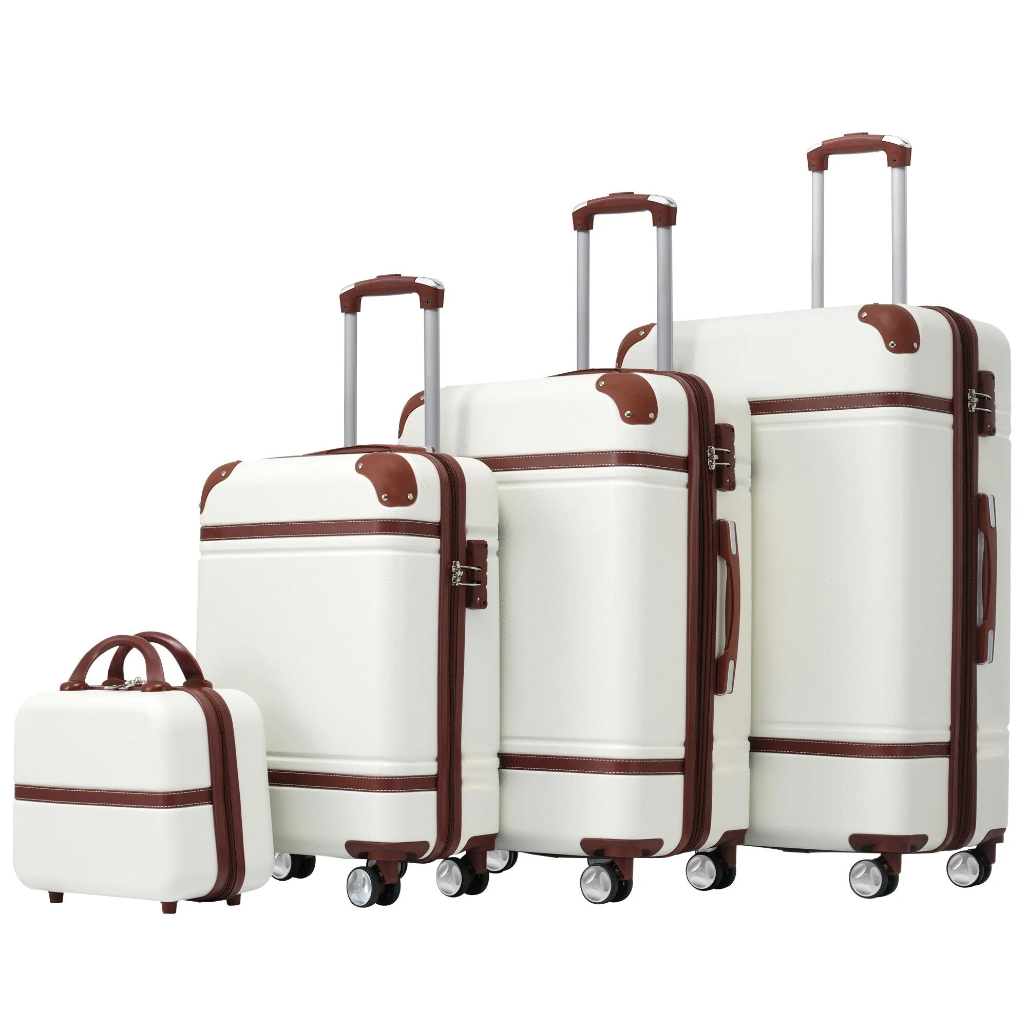 Hardshell 4 Pieces Luggage Sets with Cosmetic and TSA Lock, Lightweight Expandable Suitcase (20"/24"/28")