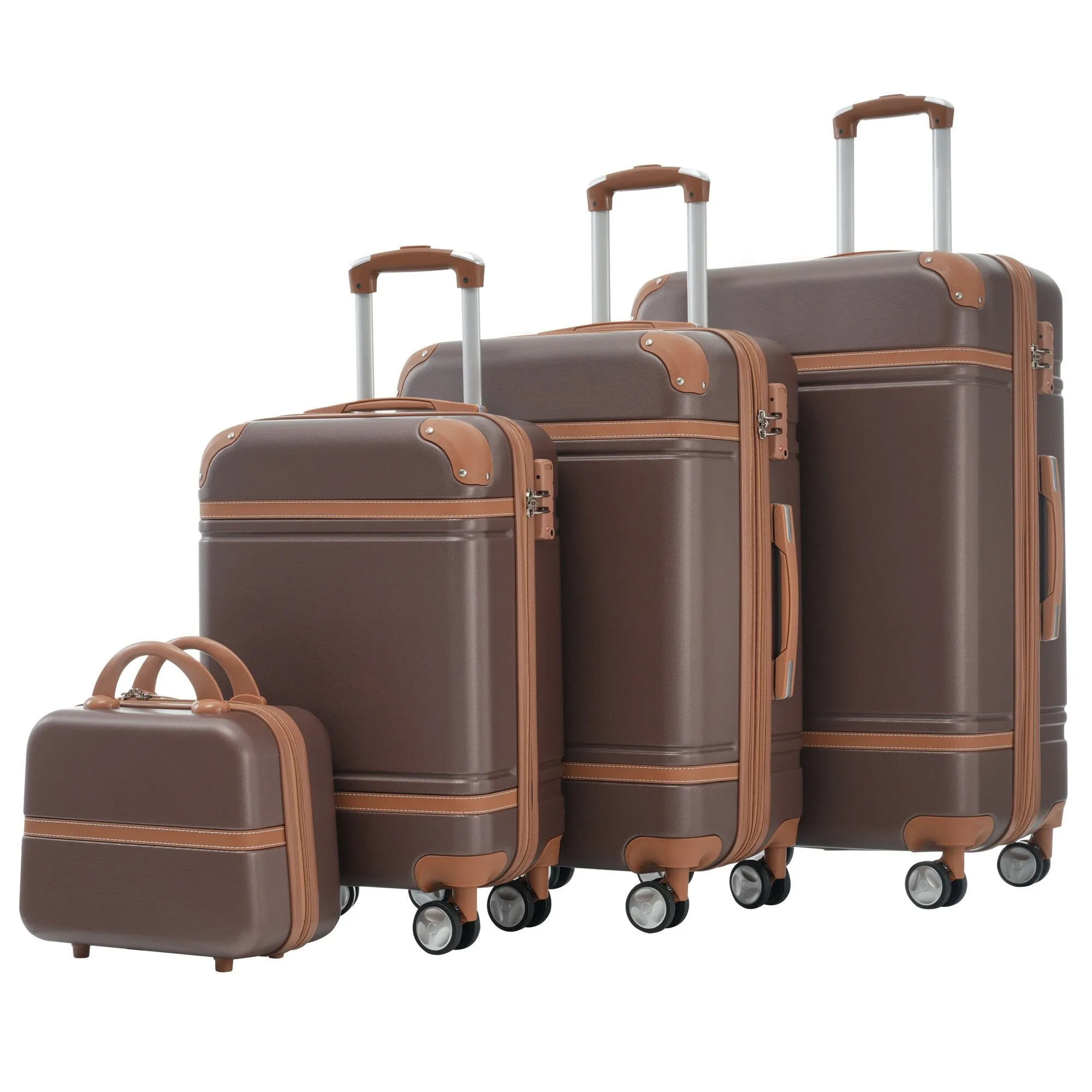 Hardshell 4 Pieces Luggage Sets with Cosmetic and TSA Lock, Lightweight Expandable Suitcase (20"/24"/28")