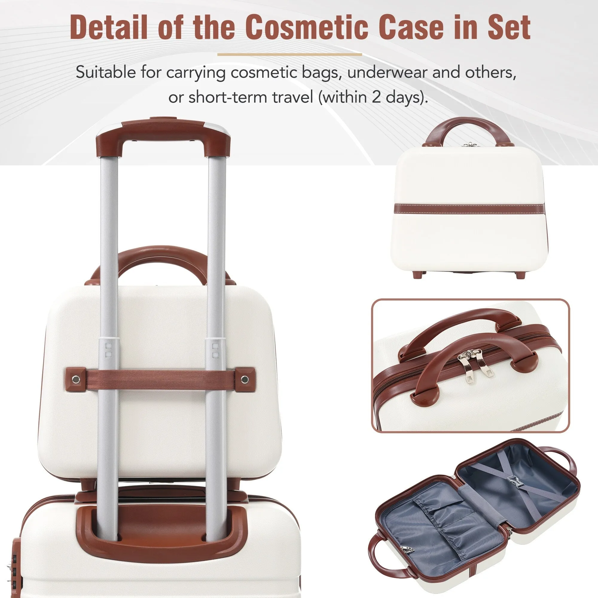Hardshell 4 Pieces Luggage Sets with Cosmetic and TSA Lock, Lightweight Expandable Suitcase (20"/24"/28")