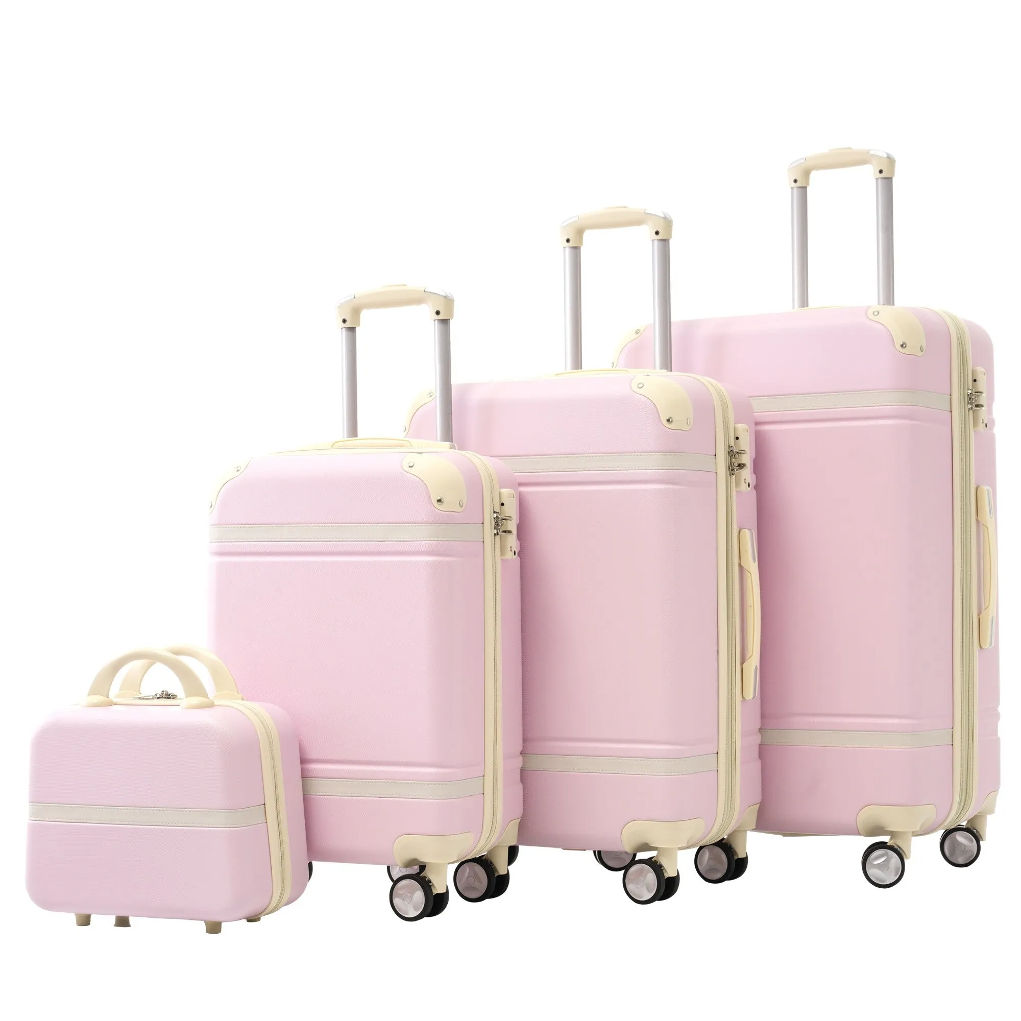 Hardshell 4 Pieces Luggage Sets with Cosmetic and TSA Lock, Lightweight Expandable Suitcase (20"/24"/28")