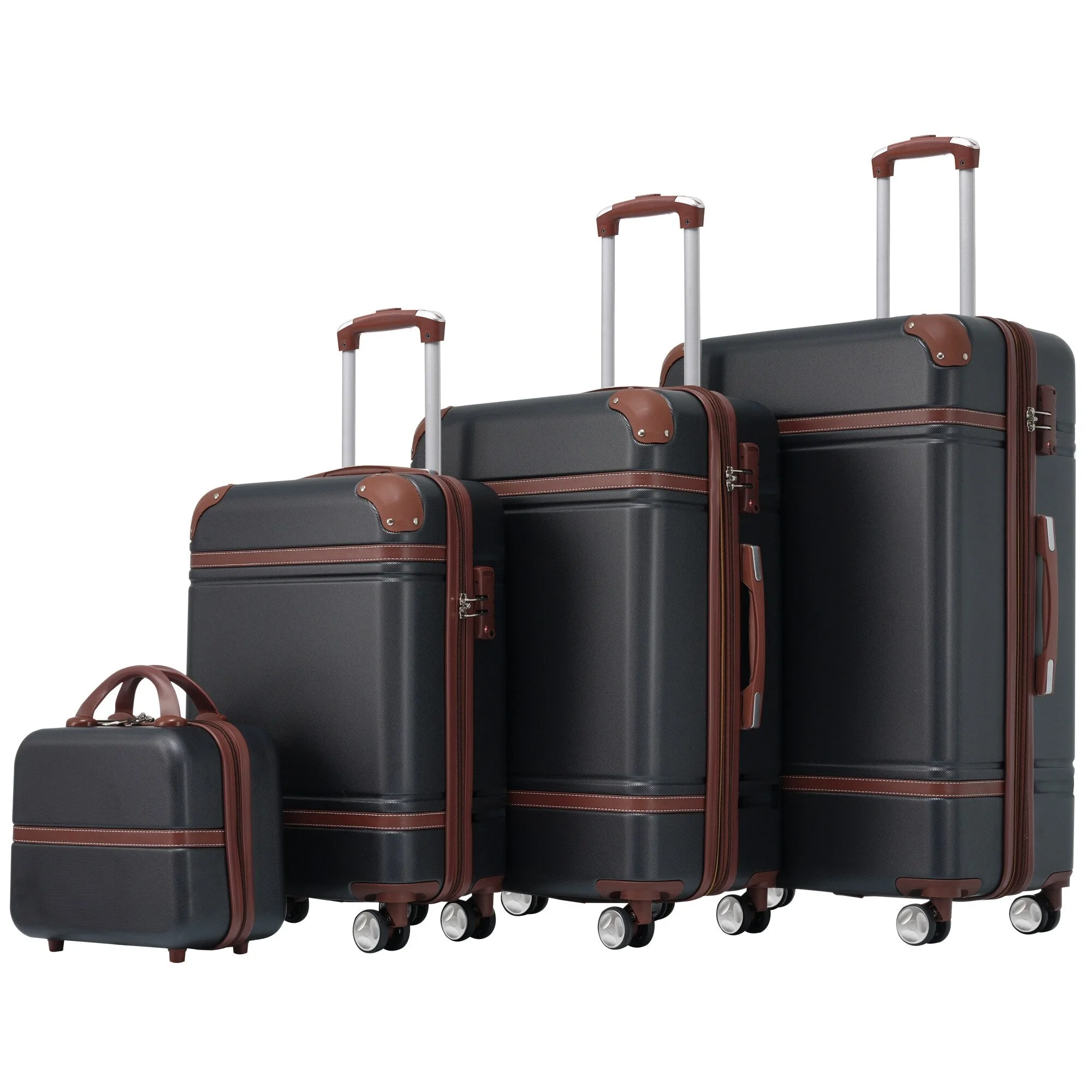 Hardshell 4 Pieces Luggage Sets with Cosmetic and TSA Lock, Lightweight Expandable Suitcase (20"/24"/28")