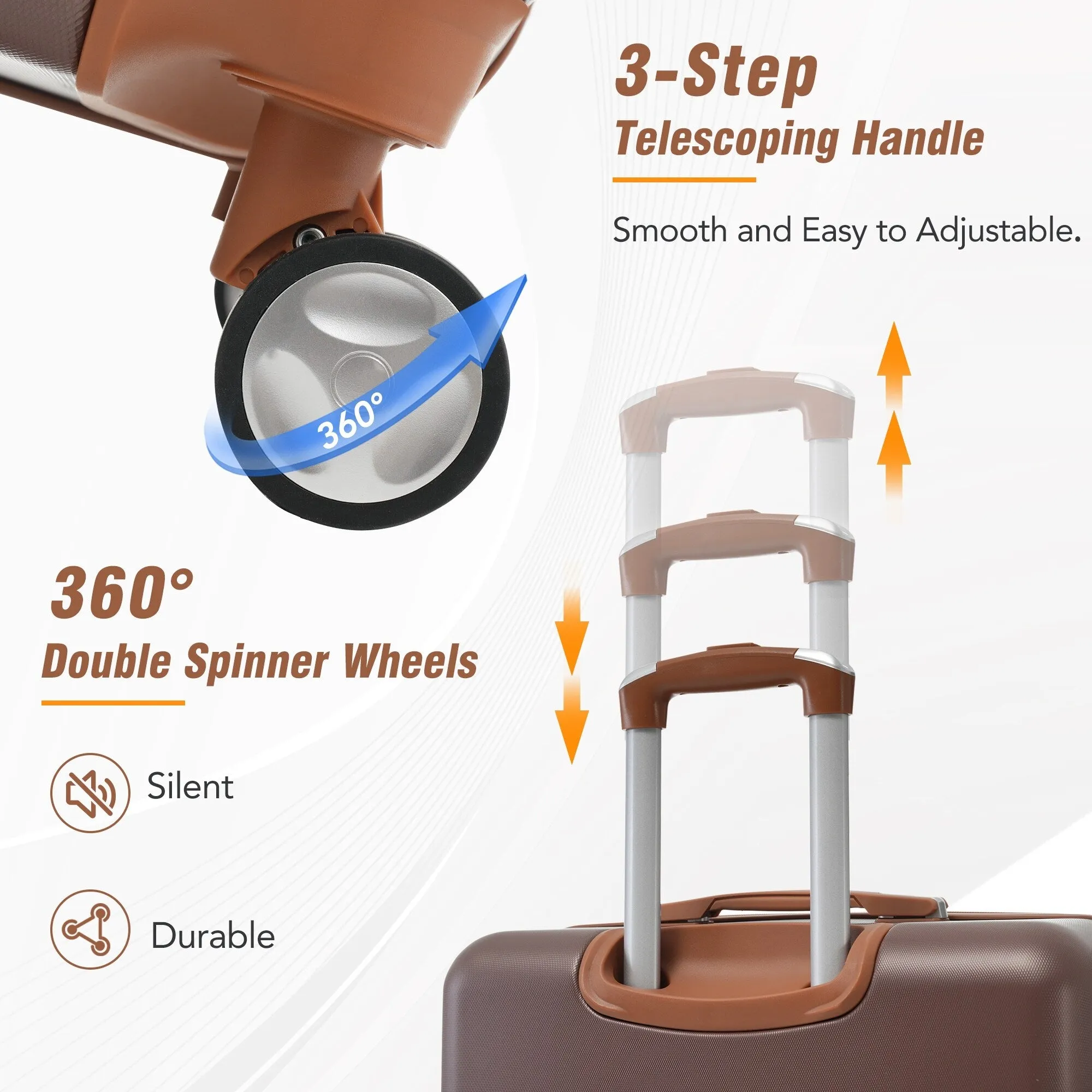 Hardshell 4 Pieces Luggage Sets with Cosmetic and TSA Lock, Lightweight Expandable Suitcase (20"/24"/28")