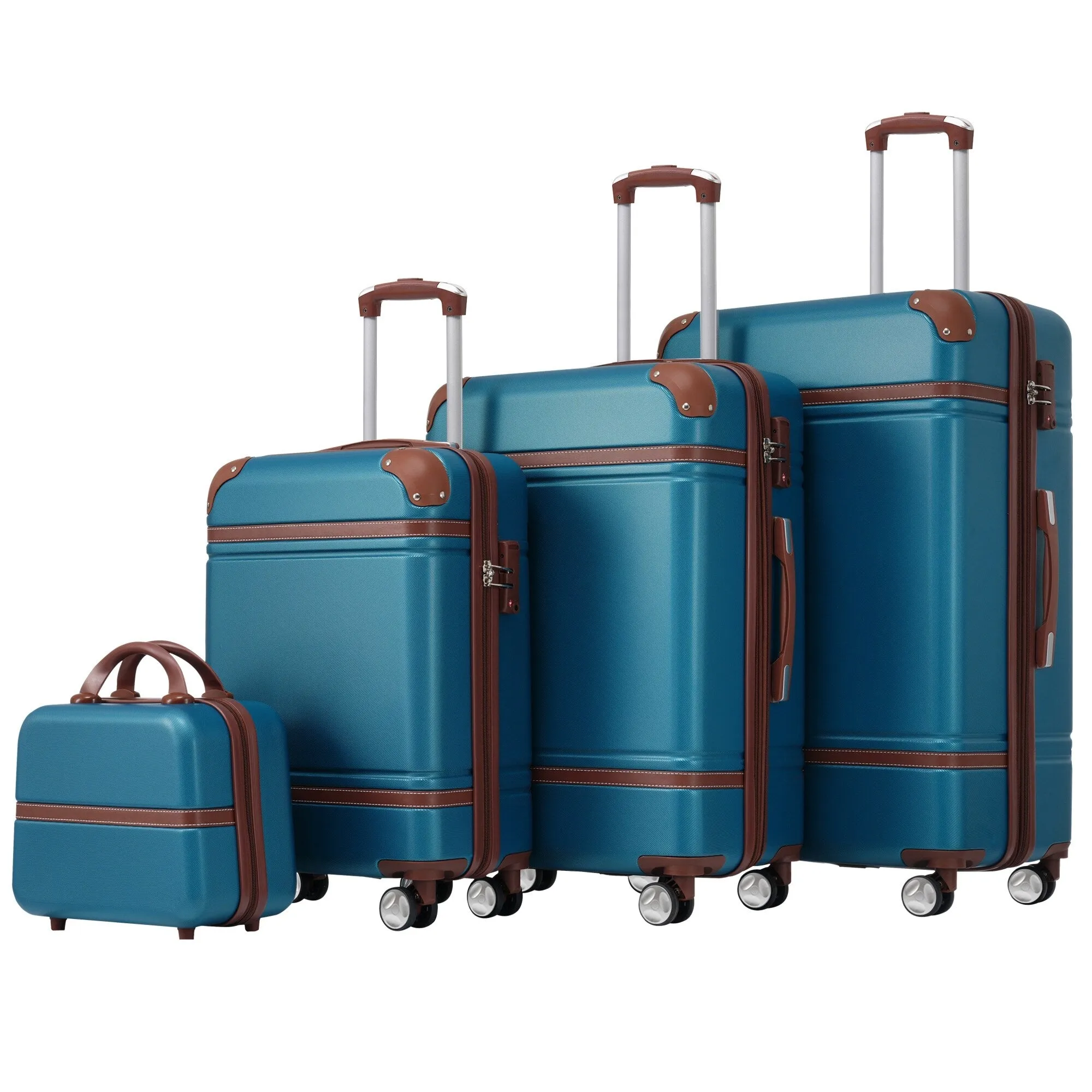 Hardshell 4 Pieces Luggage Sets with Cosmetic and TSA Lock, Lightweight Expandable Suitcase (20"/24"/28")