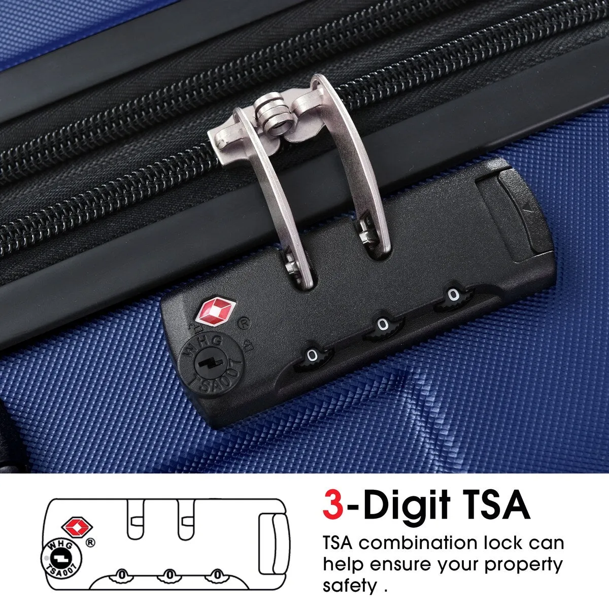Hardshell Luggage Sets 3 Pcs Spinner Suitcase with TSA Lock Lightweight 20''24''28''