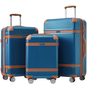 Hardshell Luggage Sets 3 Piece double spinner 8 wheels Suitcase with TSA Lock Lightweight 20''24''28''