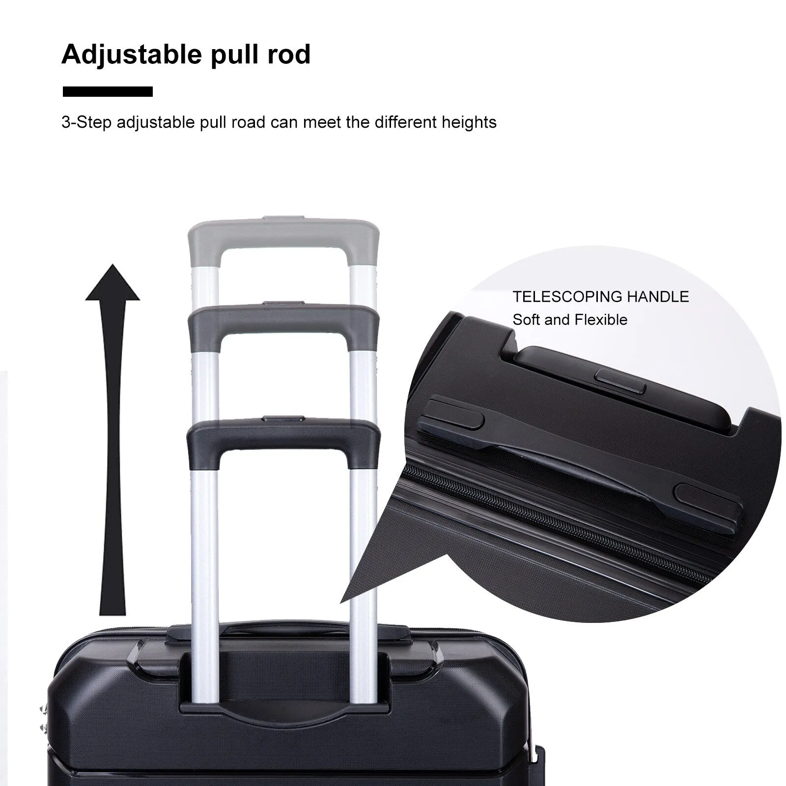 Hardshell Suitcase Spinner Wheels PP Luggage Sets Lightweight Durable Suitcase with TSA Lock,3-Piece Set (20/24/28)