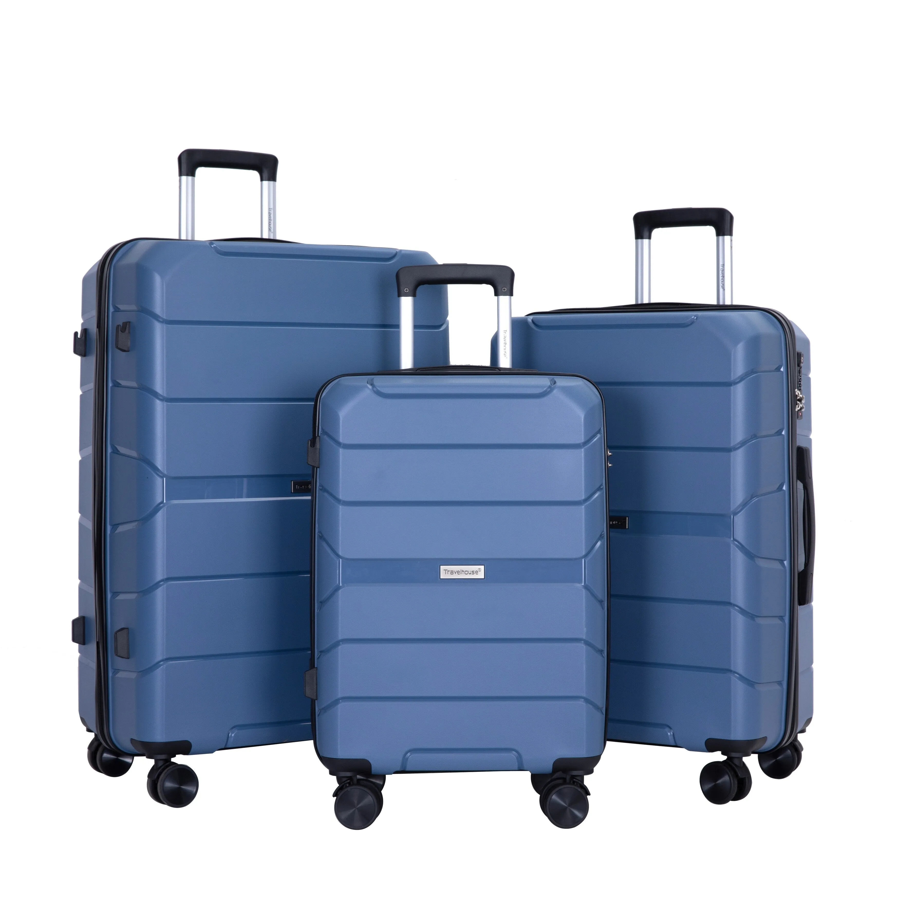 Hardshell Suitcase Spinner Wheels PP Luggage Sets Lightweight Durable Suitcase with TSA Lock,3-Piece Set (20/24/28)