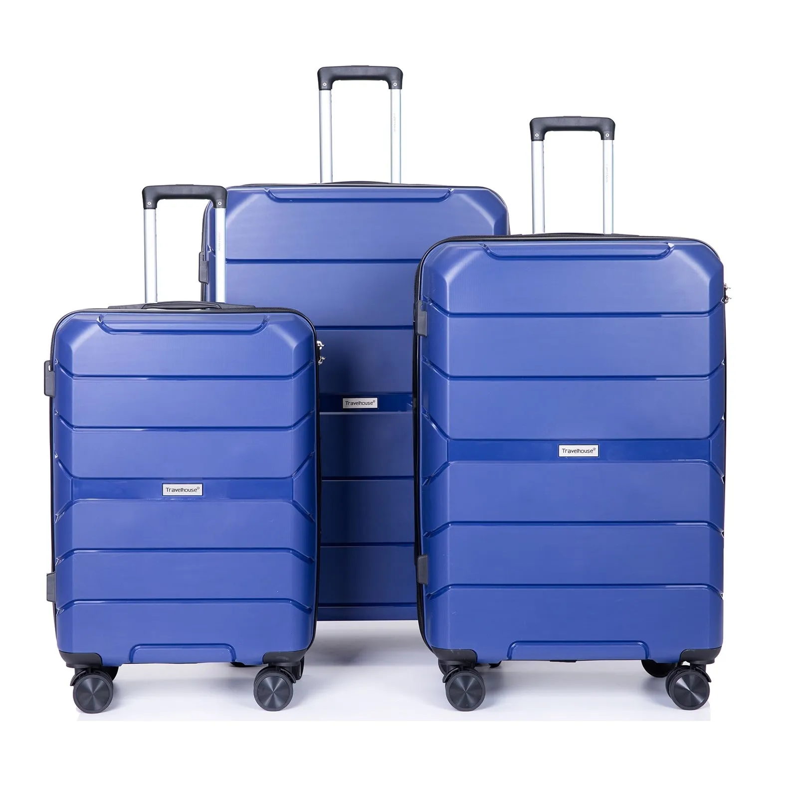 Hardshell Suitcase Spinner Wheels PP Luggage Sets Lightweight Durable Suitcase with TSA Lock,3-Piece Set (20/24/28)