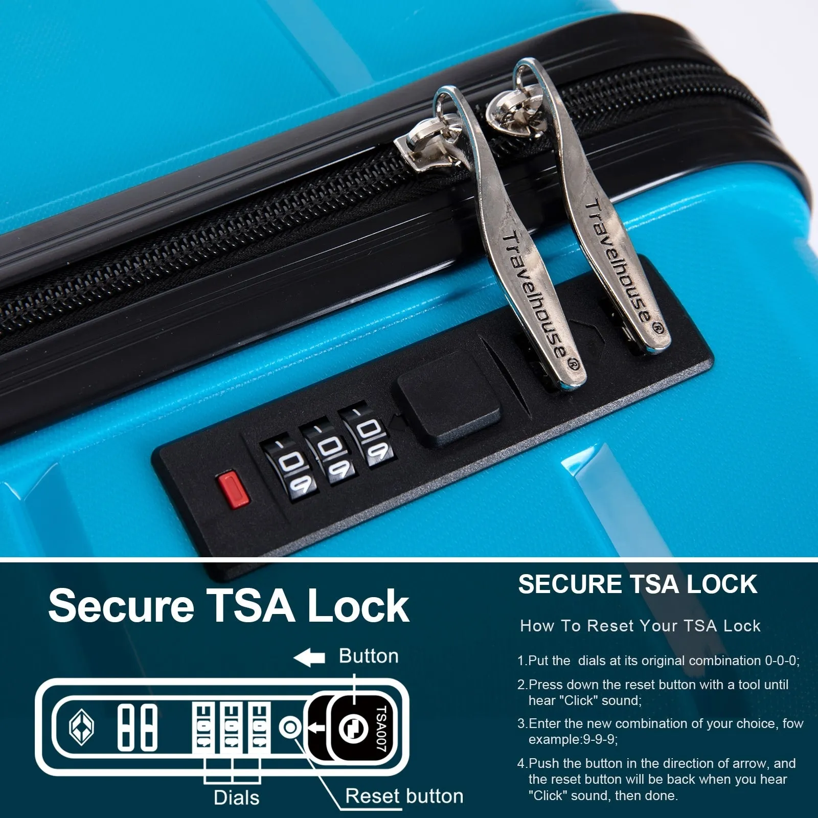 Hardshell Suitcase Spinner Wheels PP Luggage Sets Lightweight Durable Suitcase with TSA Lock,3-Piece Set (20/24/28)